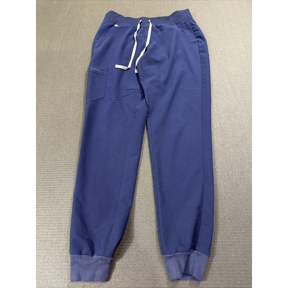 FIGS Zamora Jogger Scrub Pants Navy Pull-On Drawstring W18SW2005T Size MT Womens